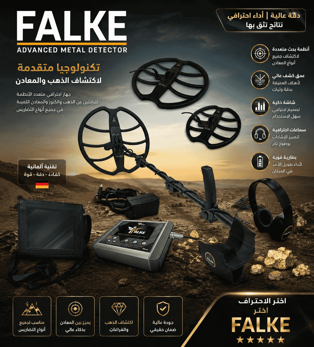 Falkeجهاز كشف المعادن الثمينة